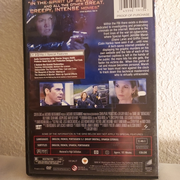 Untraceable (DVD, 2008) Pre-Owned Tested Working Great Condition Good Movie - Picture 2 of 2